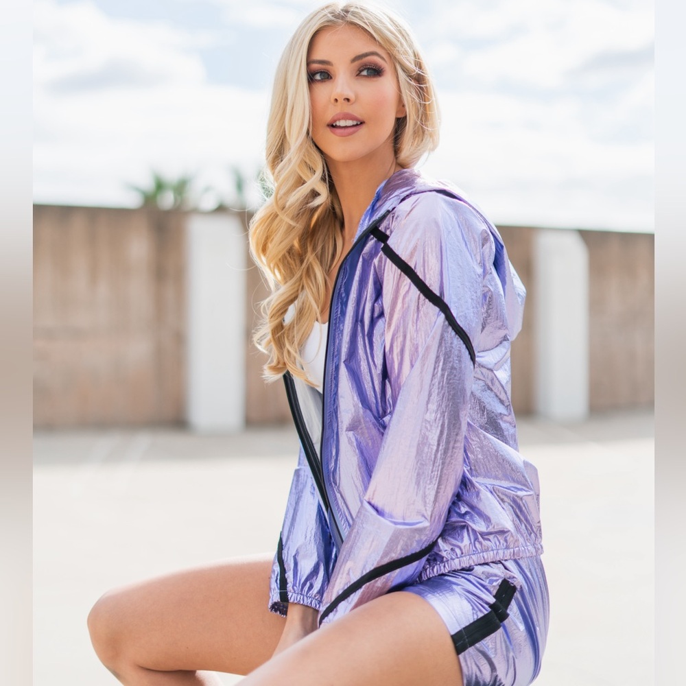 Shorts Shiny Purple Tracksuit